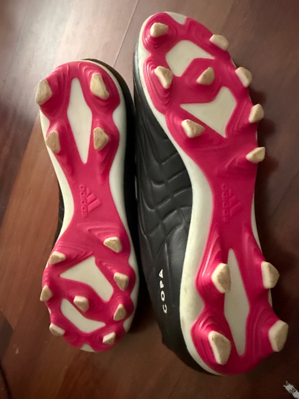 adidas Black Soccer Shoes with Pink and White Accents - Picture 4 of 4